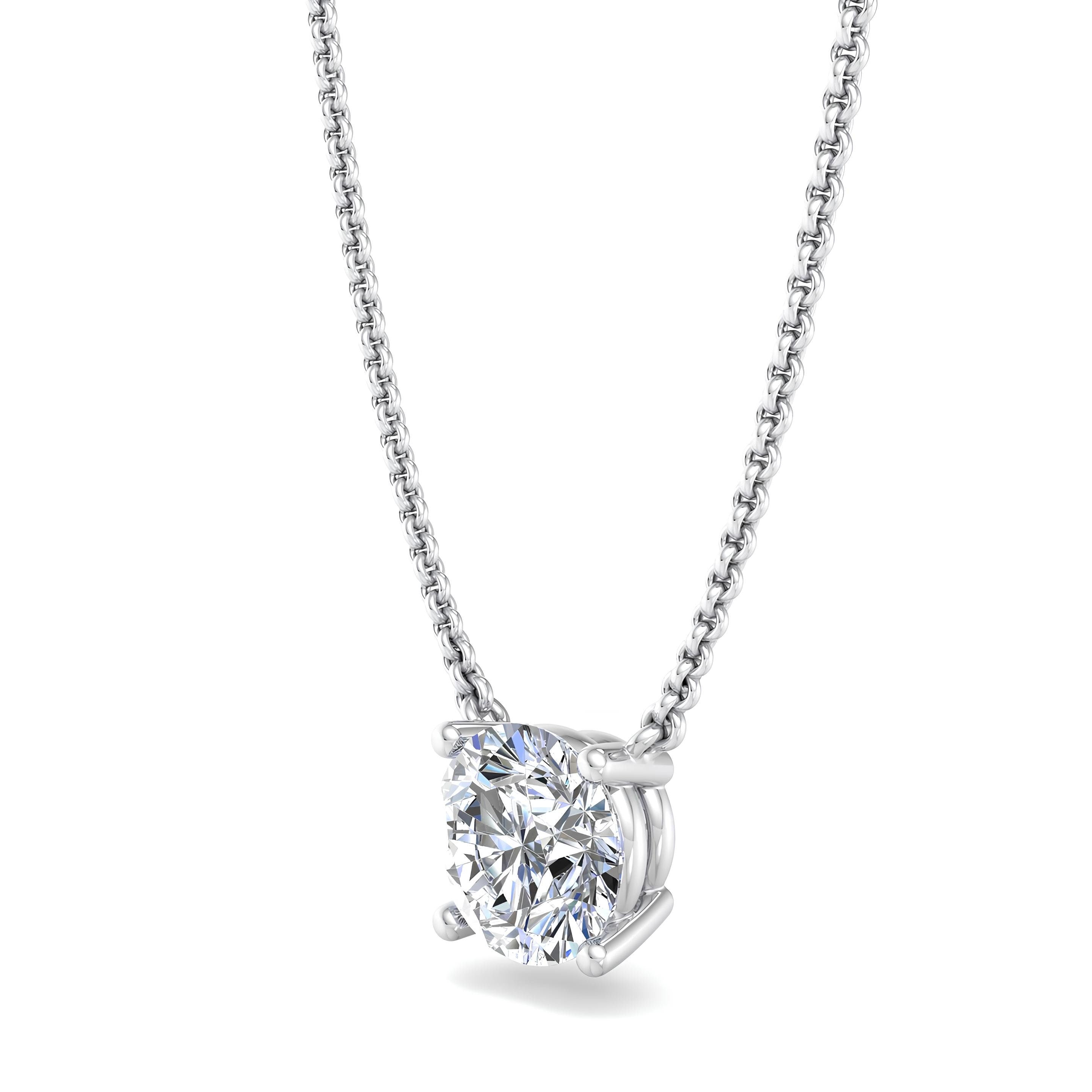 0.25 to 2.00 CTW EF VS/SI Lab-Grown Round Diamond Pendant Necklace Certified, 14K Gold Jewelry Gift